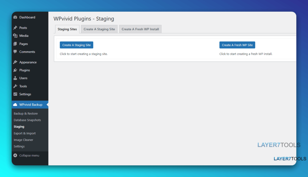 WPVivid Backup Plugin Staging Feature