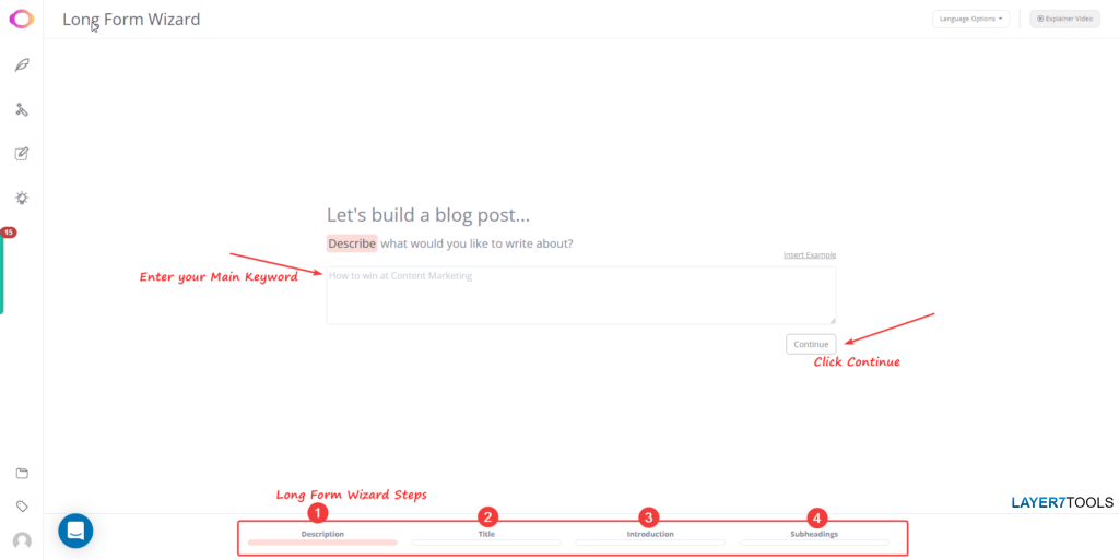 Contentbot AI Writer Blog Wizard - Step 1