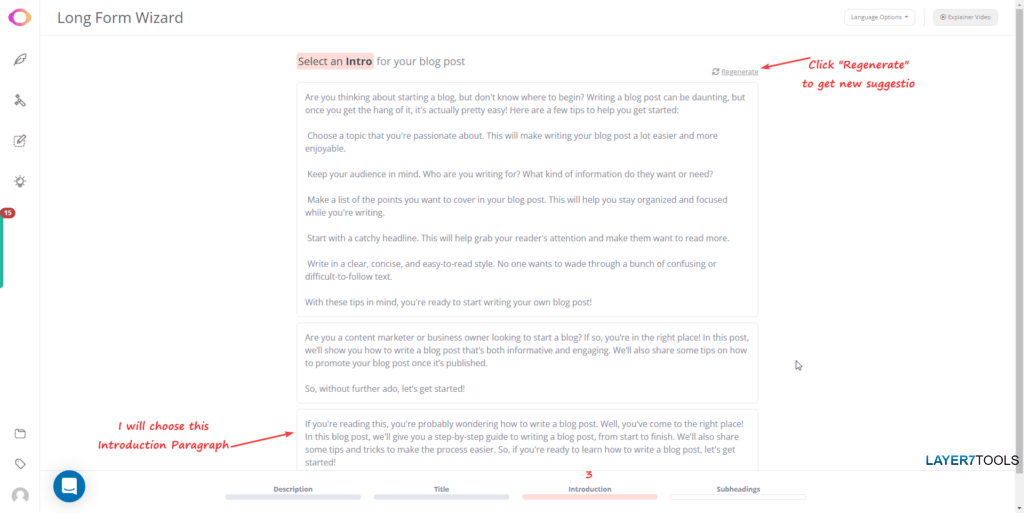 Contentbot AI Writer Blog Wizard - Step 3 - Intro