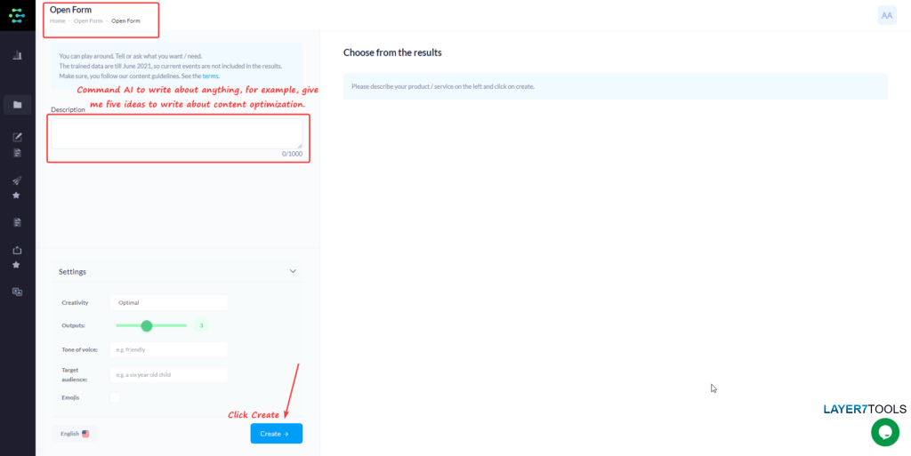 Creaitor AI Open Form Tool