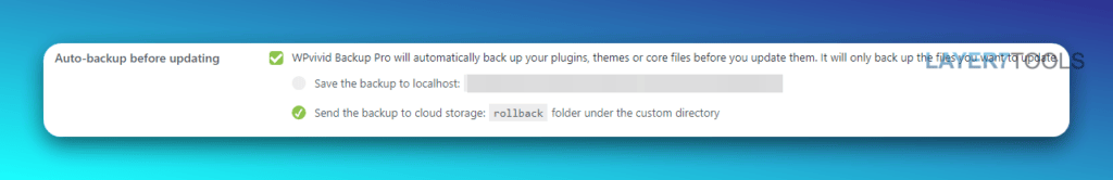 WPVivid Backup Plugin Automatic Backup before updates Feature