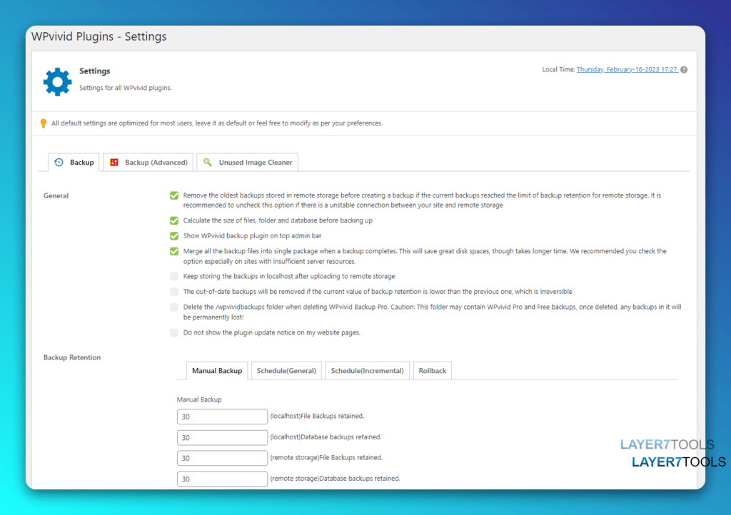 WPVivid Backup Plugin Fine Tuning